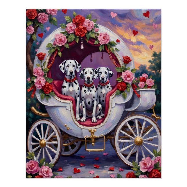 Dalmatian Dog Valentine's Day  Poster (Front)