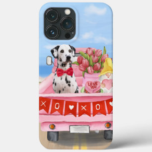 Dalmatian Dog Valentine's Day Truck Hearts iPhone 13 Pro Max Case