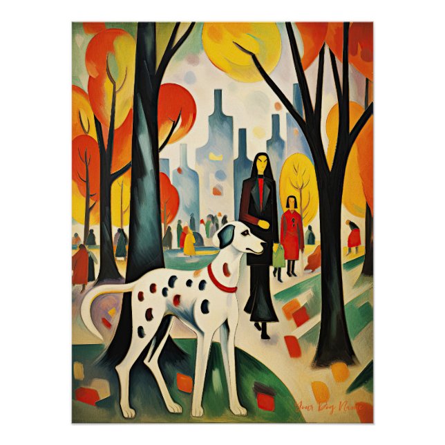 Dalmatian dog walking in the park 02 - Madeleine M Poster (Front)