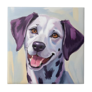 Dalmatian Dog Watercolor Pet Painting Ceramic Tile