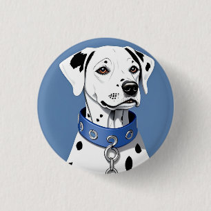 Dalmatian Dog Wearing a Blue Collar 3 Cm Round Badge