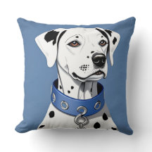 Dalmatian Dog Wearing a Blue Collar