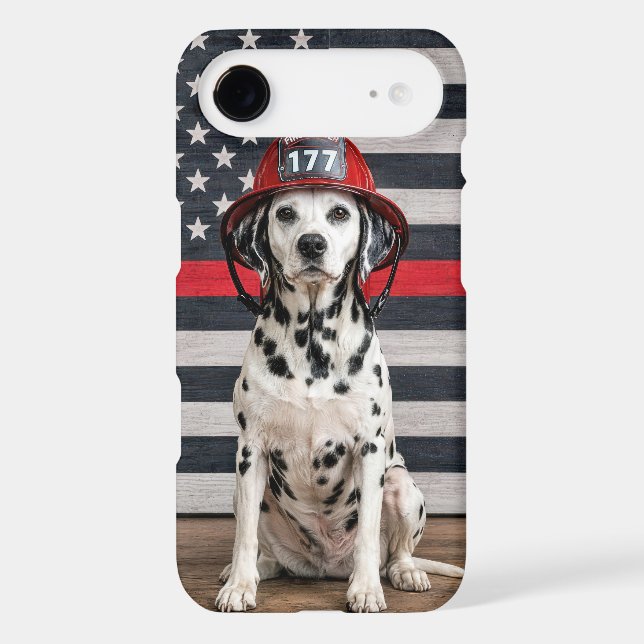 Dalmatian Dog Wearing a Fireman Helmet (Back)