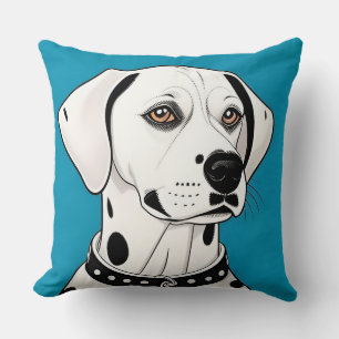 Dalmatian Dog Wearing a Studded Collar Cushion