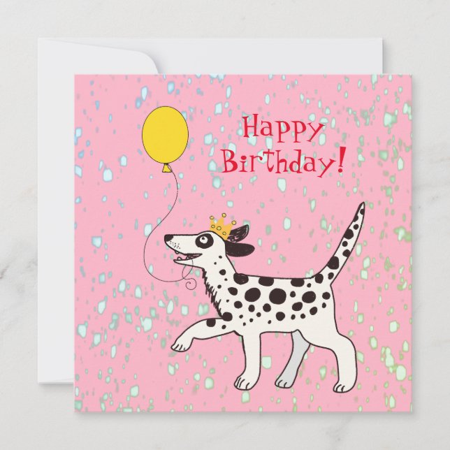 Dalmatian dog wishes happy birthday (Front)