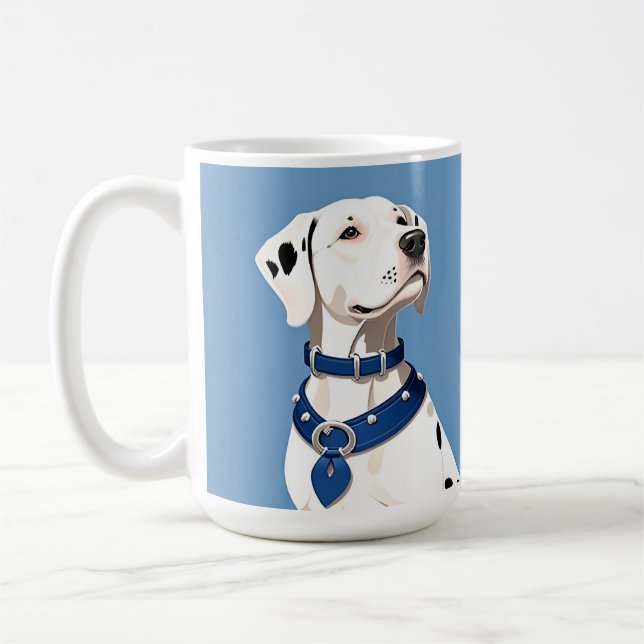 Dalmatian Dog With Blue Collar Coffee Mug (Left)