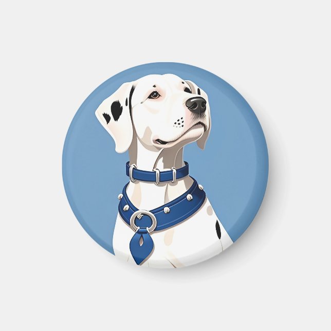 Dalmatian Dog With Blue Collar Magnet (Front)