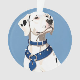 Dalmatian Dog With Blue Collar Ornament