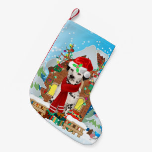 Dalmatian dog with Christmas gifts Small Christmas Stocking