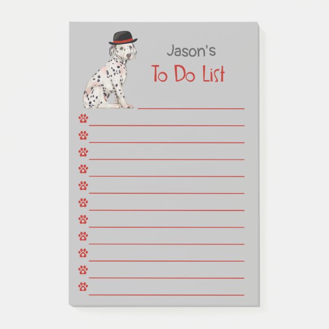 Dalmatian Dog with Hat Painting Post-it Notes (Front)