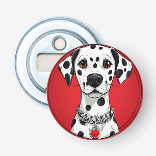 Dalmatian Dog with Red Heart Collar Bottle Opener