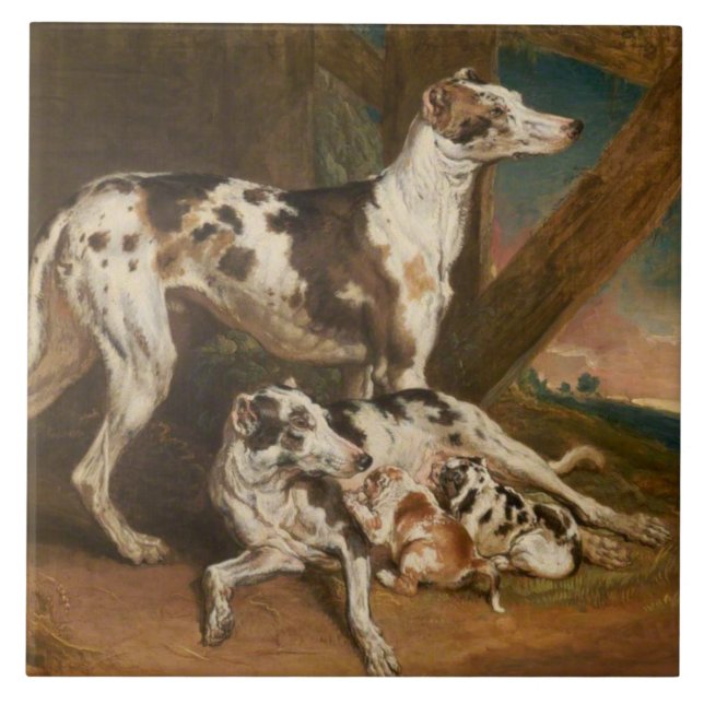Dalmatian Dogs (by James Ward) Ceramic Tile (Front)