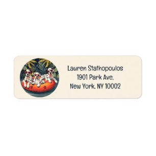 Dalmatian Dogs Summer Pineapple Pool Float Return Address Label