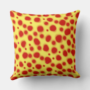 dalmatian dots animal print red and yellow spot cushion