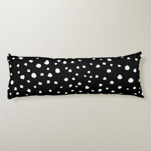 Dalmatian Dots, Dalmatian Spots, Black and White Body Cushion