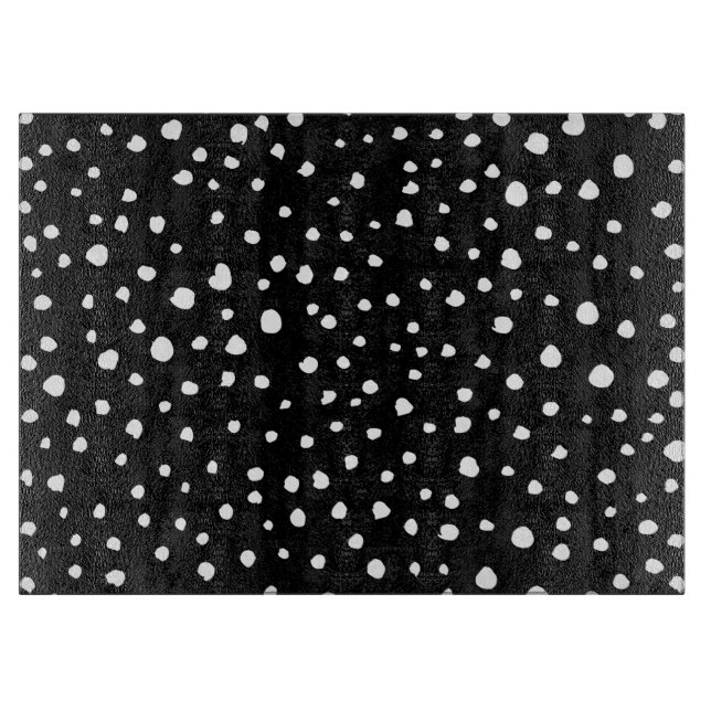 Dalmatian Dots, Dalmatian Spots, Black and White Cutting Board (Front)
