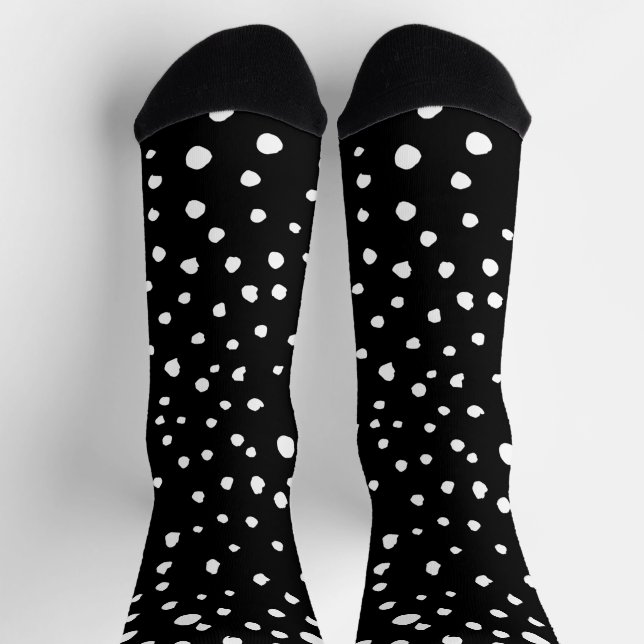 Dalmatian Dots, Dalmatian Spots, Black and White Socks (Top)