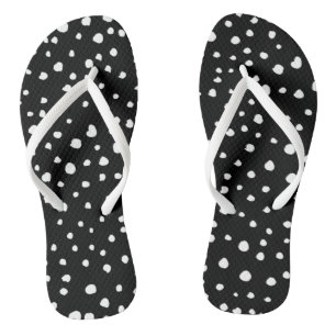 Dalmatian Dots, Dalmatian Spots, Black and White Thongs