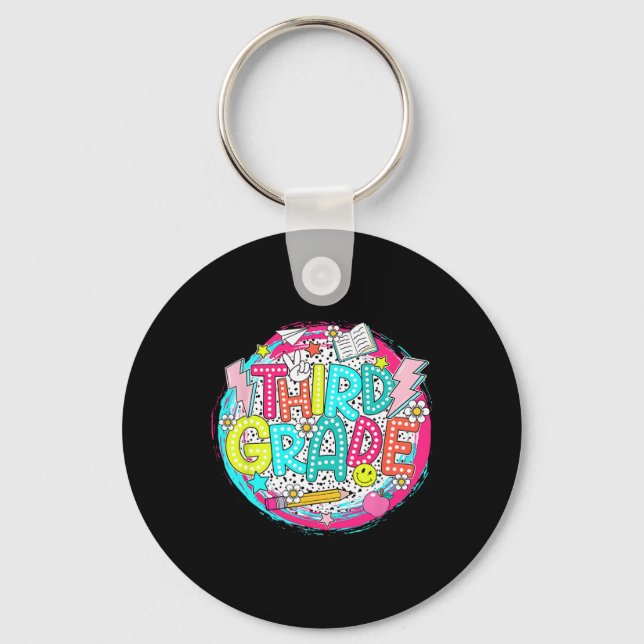 Dalmatian Dots Dream 3rd Team Third Grade Teacher  Key Ring (Front)