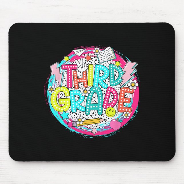 Dalmatian Dots Dream 3rd Team Third Grade Teacher  Mouse Pad (Front)