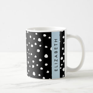 Dalmatian Dots, Spots, Black and White, Your Name Coffee Mug