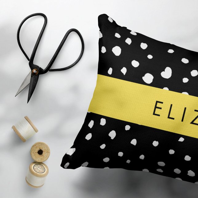 Dalmatian Dots, Spots, Black and White, Your Name Pillowcase (Creator Uploaded)