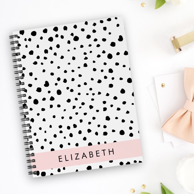 Dalmatian Dots, Spots, Black and White, Your Name Planner (Creator Uploaded)