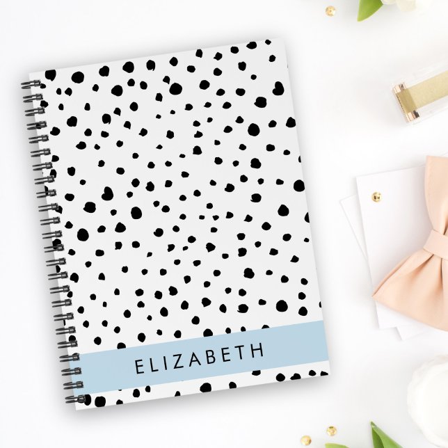 Dalmatian Dots, Spots, Black and White, Your Name Planner (Creator Uploaded)