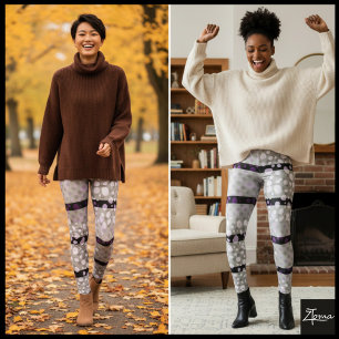 Dalmatian Dots with black broad lines Leggings