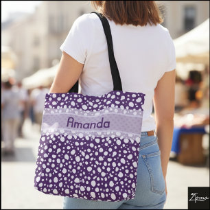 Dalmatian Dots with Name (6) Tote Bag