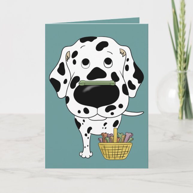 Dalmatian - Easter Bone Hunt, Anyone? Holiday Card (Front)