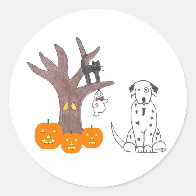 Dalmatian Fall Sticker (Front)