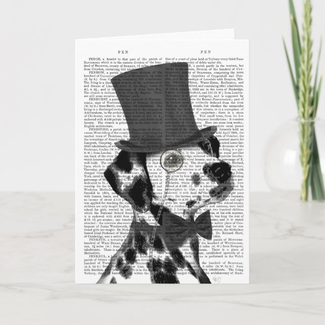 Dalmatian, Formal Hound and Hat Card (Front)