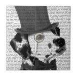 Dalmatian, Formal Hound and Hat Ceramic Tile<br><div class="desc">Dalmatian,  Formal Hound and Hat by FabFunky. Features a dapper dalmation wearing a fun tophat and monocle. | 191418D</div>