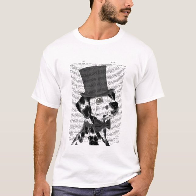 Dalmatian, Formal Hound and Hat T-Shirt (Front)