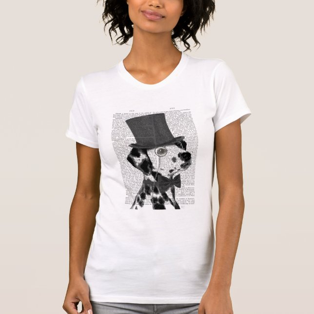 Dalmatian, Formal Hound and Hat T-Shirt (Front)