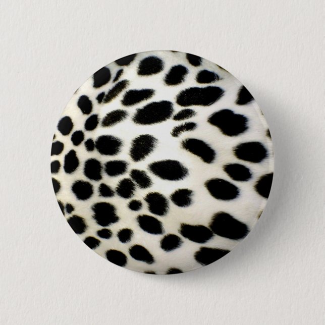 Dalmatian Fur Customise Texture Black and White 6 Cm Round Badge (Front)
