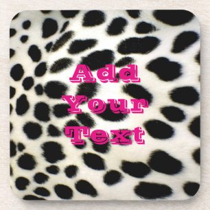 Dalmatian Fur Customise Texture Black and White Coaster