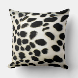 Dalmatian Fur Customise Texture Black and White Cushion