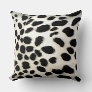 Dalmatian Fur Customise Texture Black and White Cushion