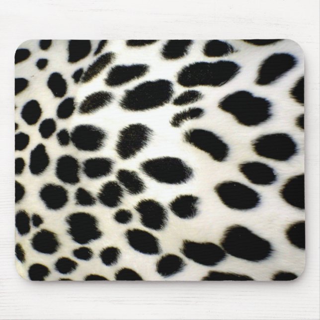 Dalmatian Fur Customise Texture Black and White Mouse Pad (Front)