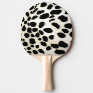 Dalmatian Fur Customise Texture Black and White Ping Pong Paddle
