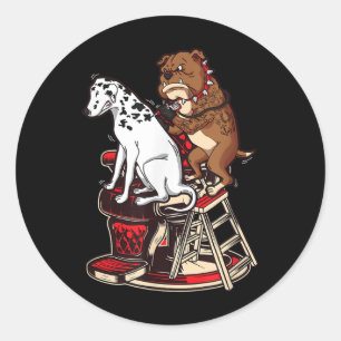 Dalmatian Getting Spots Tattoo Bulldog Classic Round Sticker