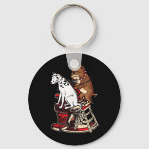 Dalmatian Getting Spots Tattoo Bulldog  Key Ring
