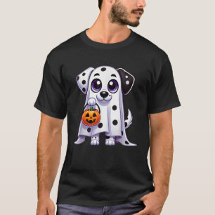 Dalmatian Ghost Halloween Dog Men Women Kids T-Shirt