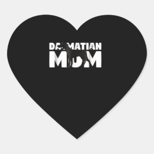 Dalmatian Gift Black Dalmatian Mum Cool Heart Sticker