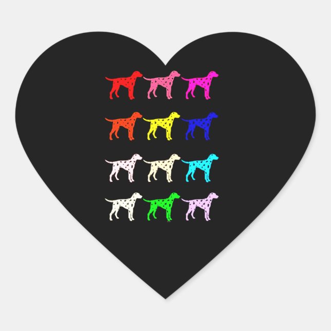 Dalmatian Gift | Dalmatian Corlorful Heart Sticker (Front)