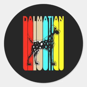 Dalmatian Gift Dalmatian Vintage Colourful Classic Round Sticker