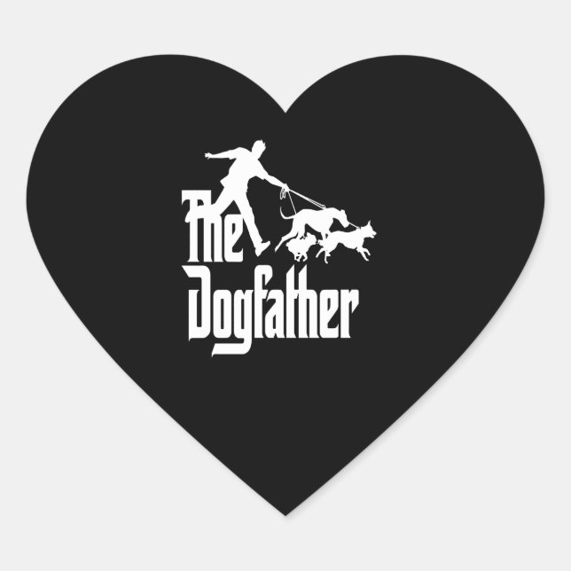 Dalmatian Gift | The Dog Father Heart Sticker (Front)
