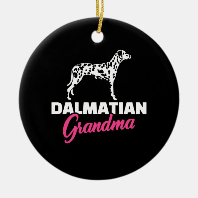 Dalmatian Grandma Ceramic Ornament (Front)